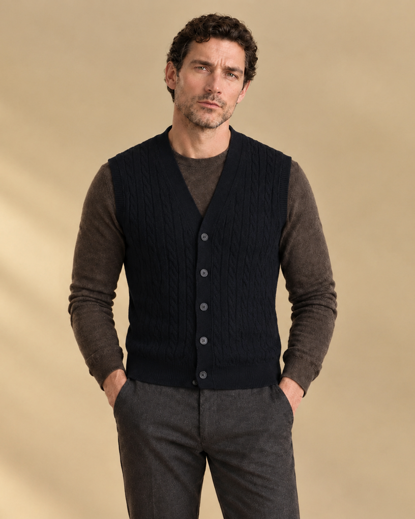 V-Neck Wool Vest