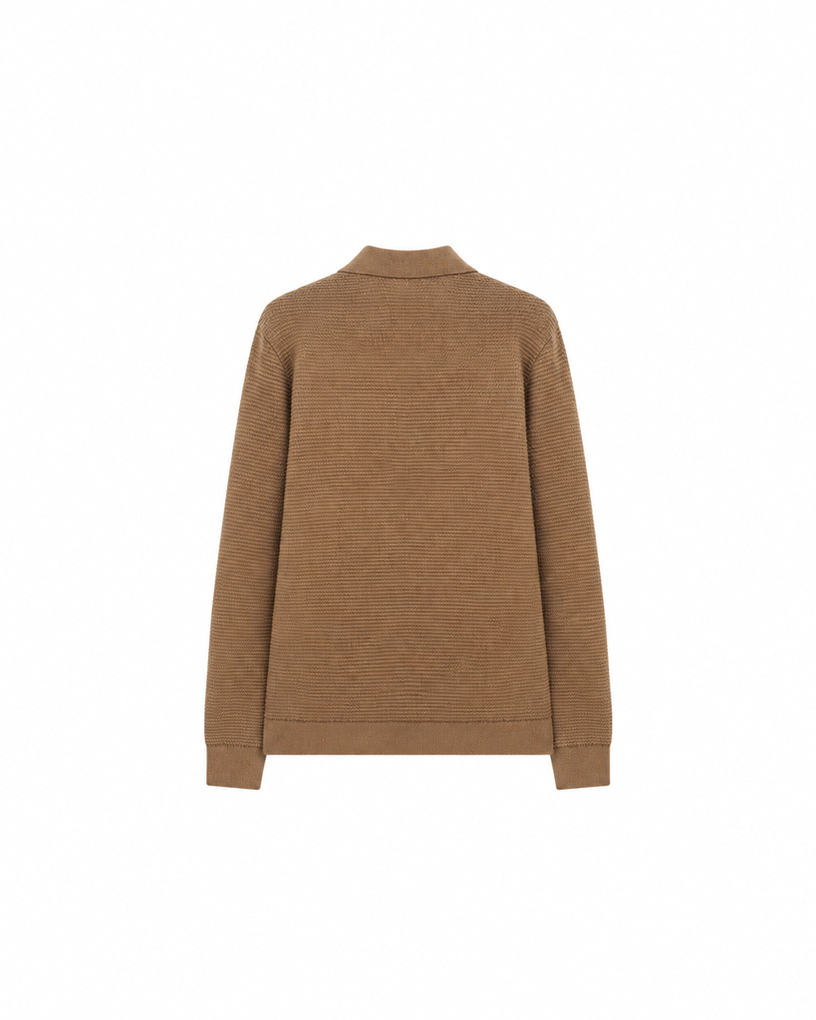 Wool and Silk Custom-Woven Jacquard Sweater