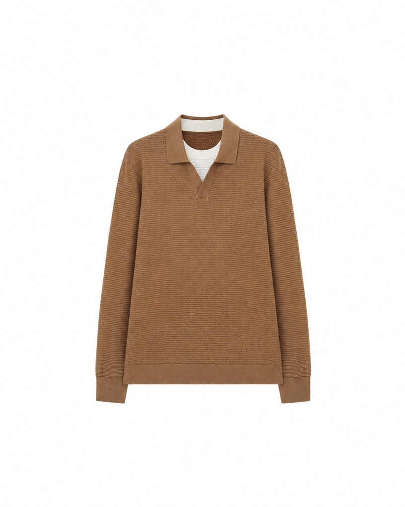Wool and Silk Custom-Woven Jacquard Sweater