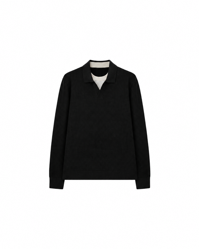 Wool and Silk Custom-Woven Jacquard Sweater