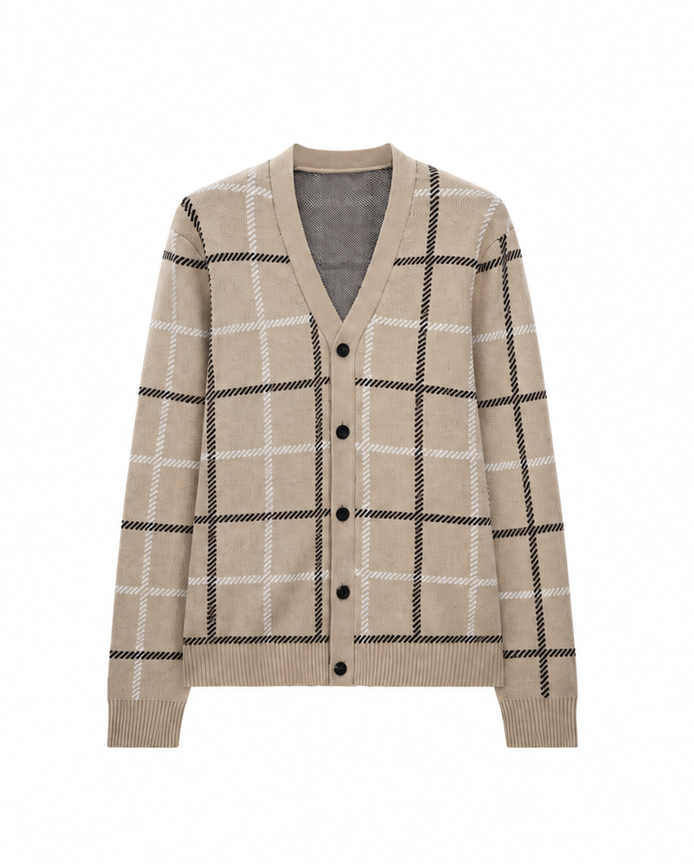 9-Stitch Wool-Cotton Cardigan