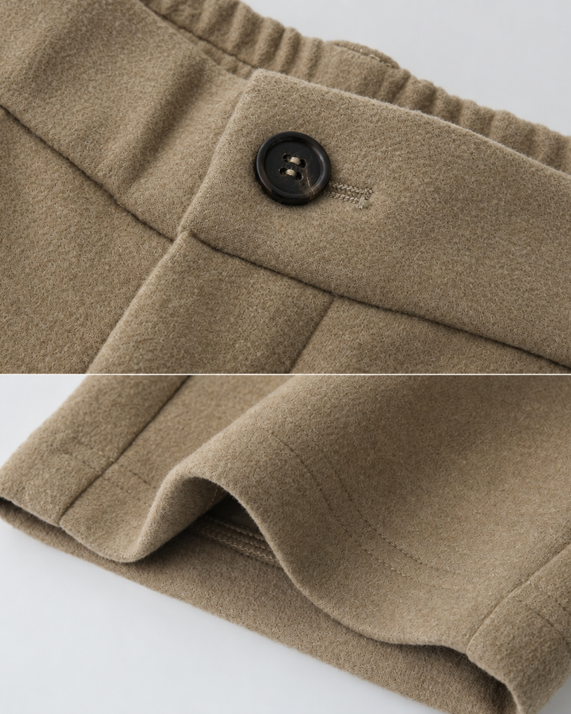 Fleece-Lined Drapey Casual Pants