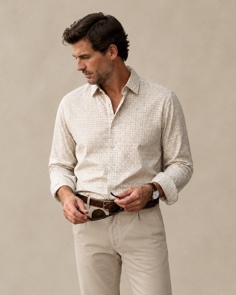 Mini Check Cotton Shirt