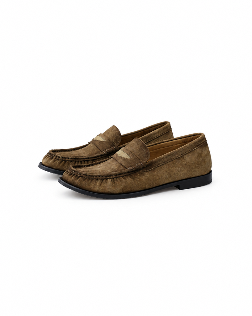 Fine-Grained Calf Suede Casual Shoes