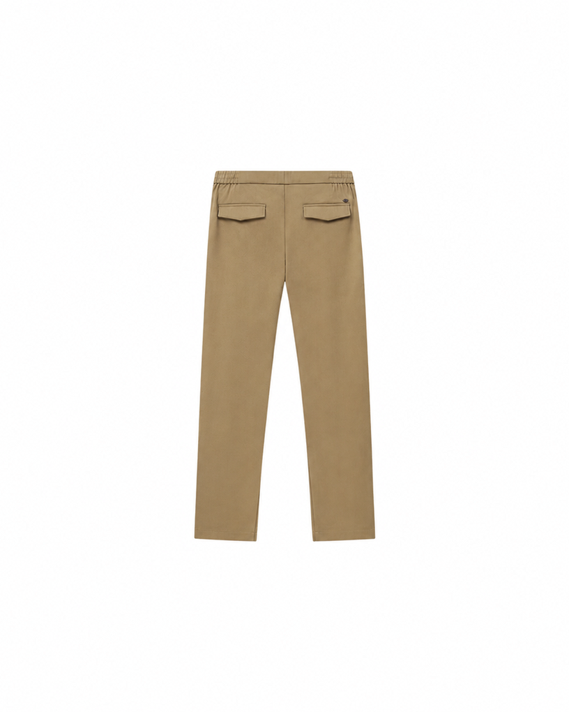 Acetate-Wool Woven Fine-Weave Casual Pants
