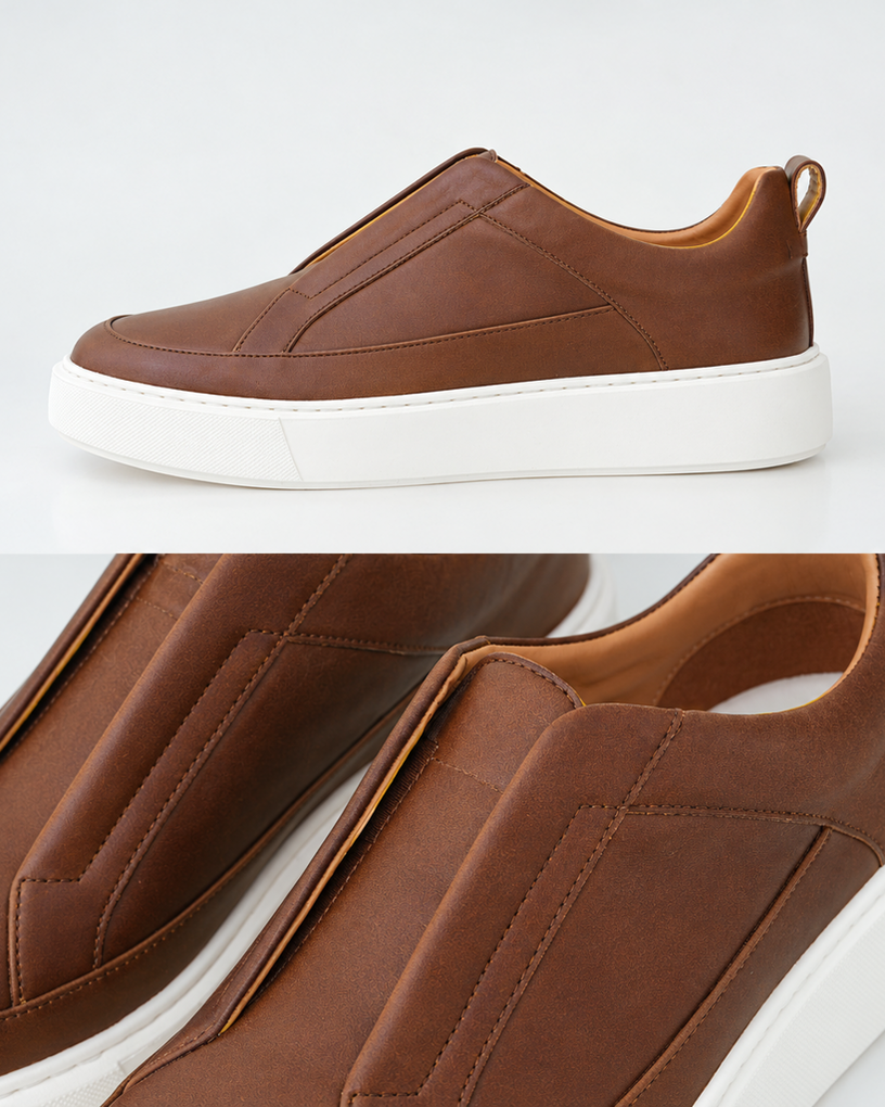 100% Genuine Leather Sneakers with a Luxurious, Lustrous Finish