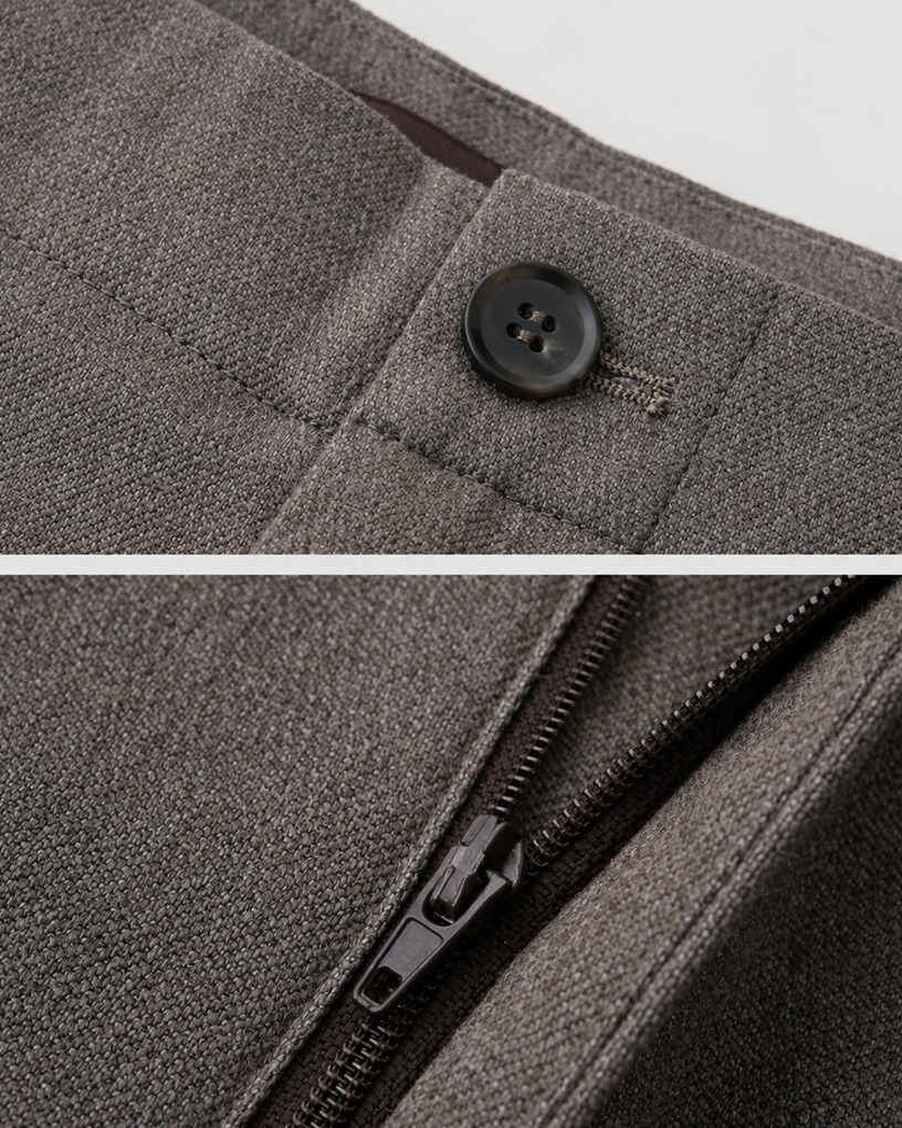 Wool-Blend Tailored Dress Pants