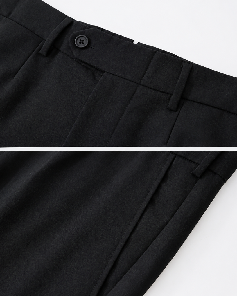 Wide-Leg Tailored Casual Pants