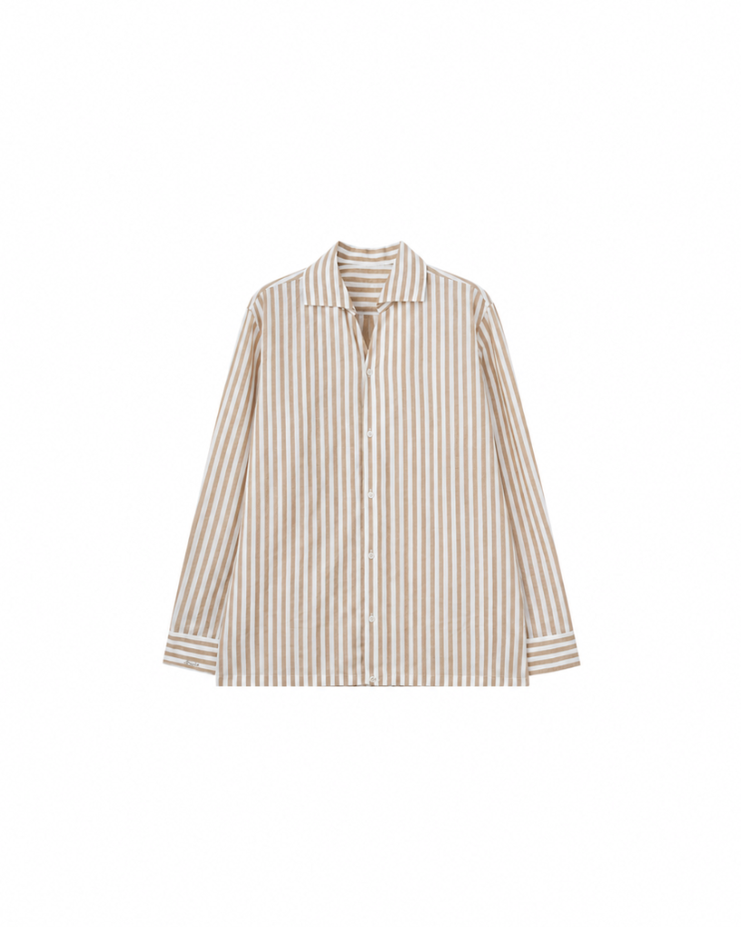 Cotton-Linen Vertical Stripe Shirt – Refined, Understated Style