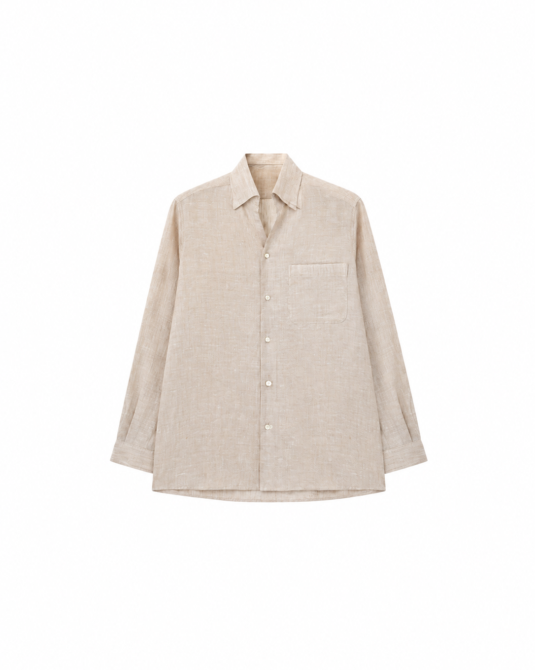 Linen-Ramie Shirt with Natural Shell Buttons