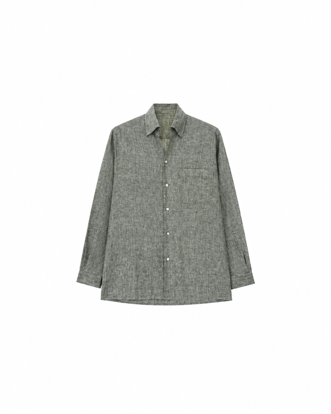 Linen-Ramie Shirt with Natural Shell Buttons