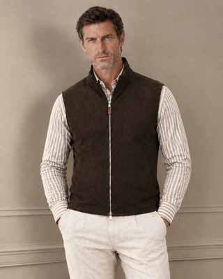 Linen Leather Vest