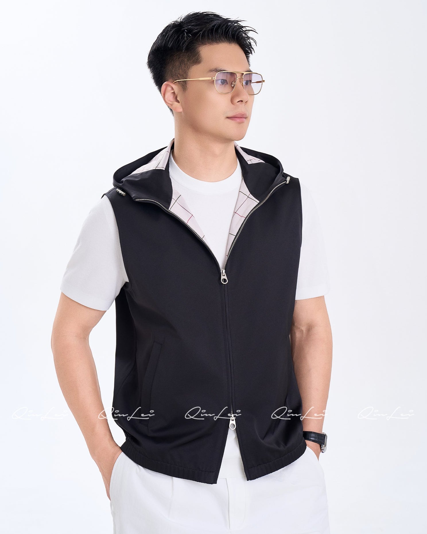 Hooded Silk Vest