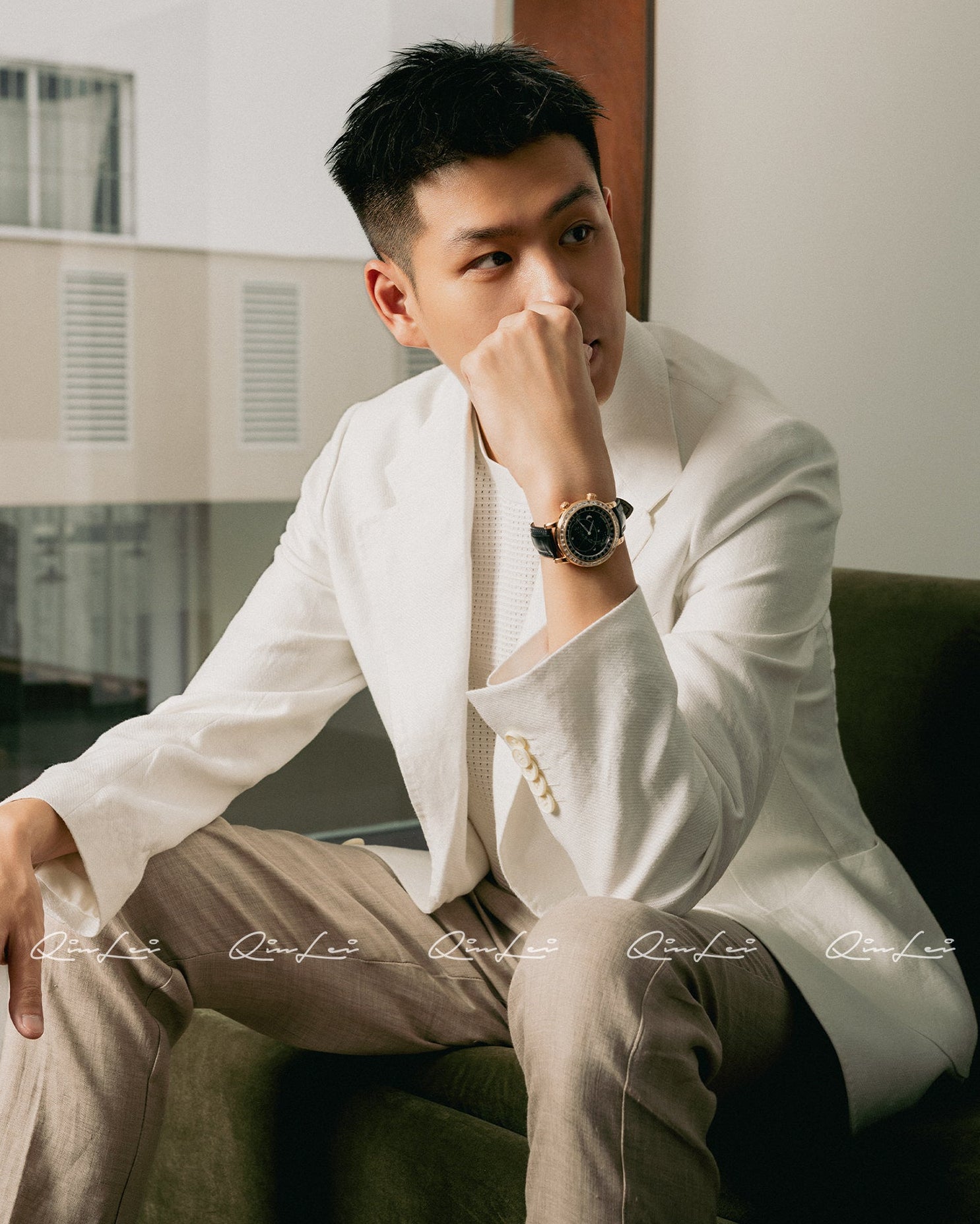 Platinum Linen Suit Set