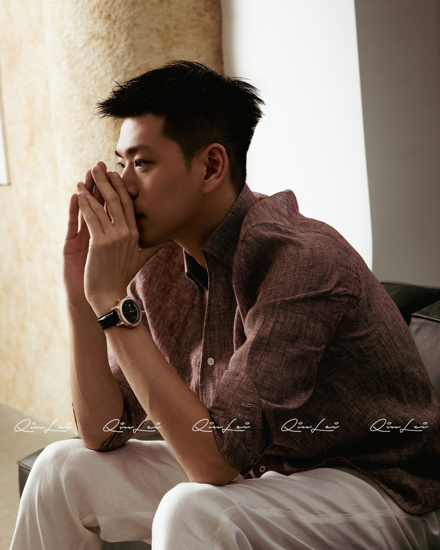 Draped Linen Shirt