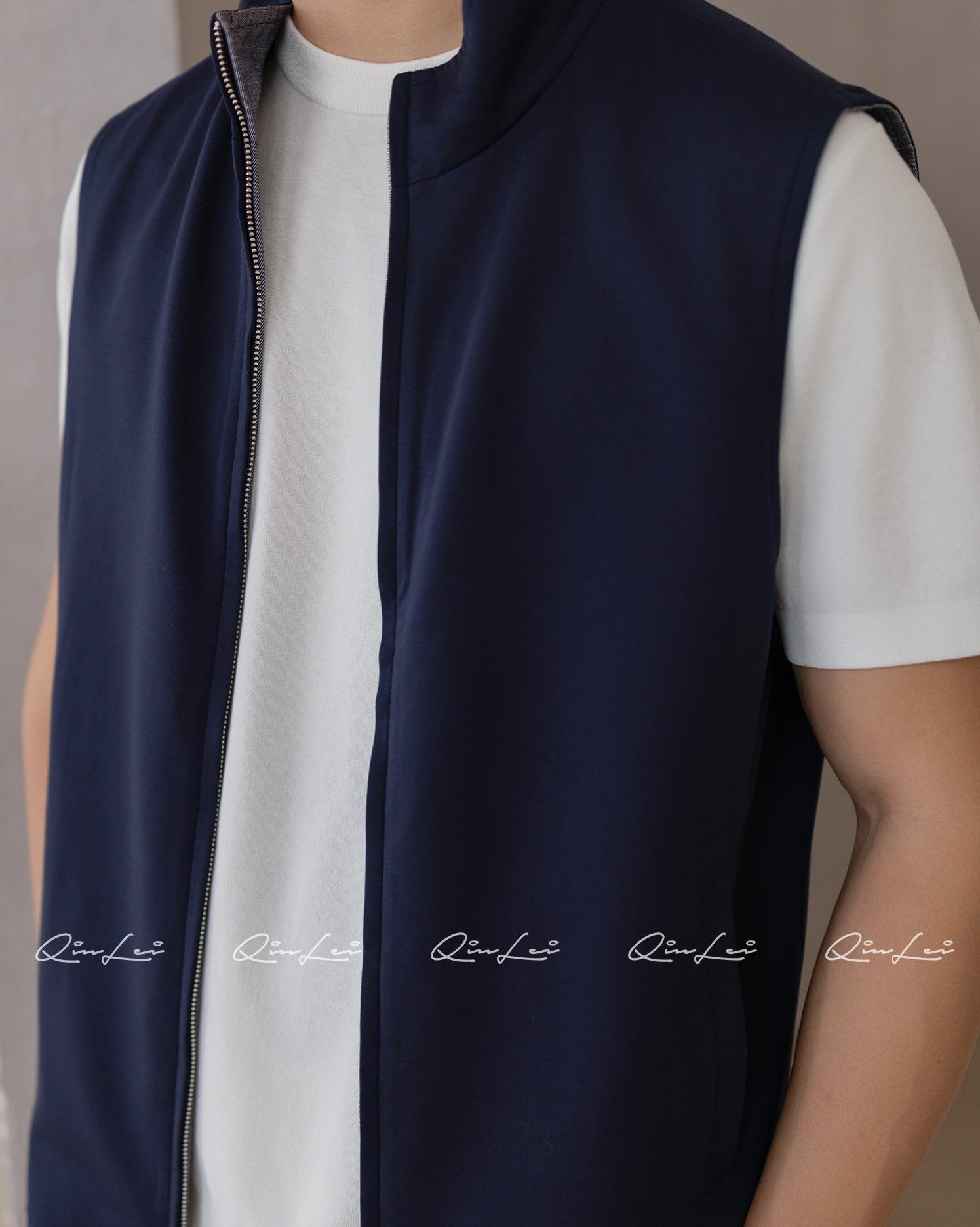 Textured Linen Vest