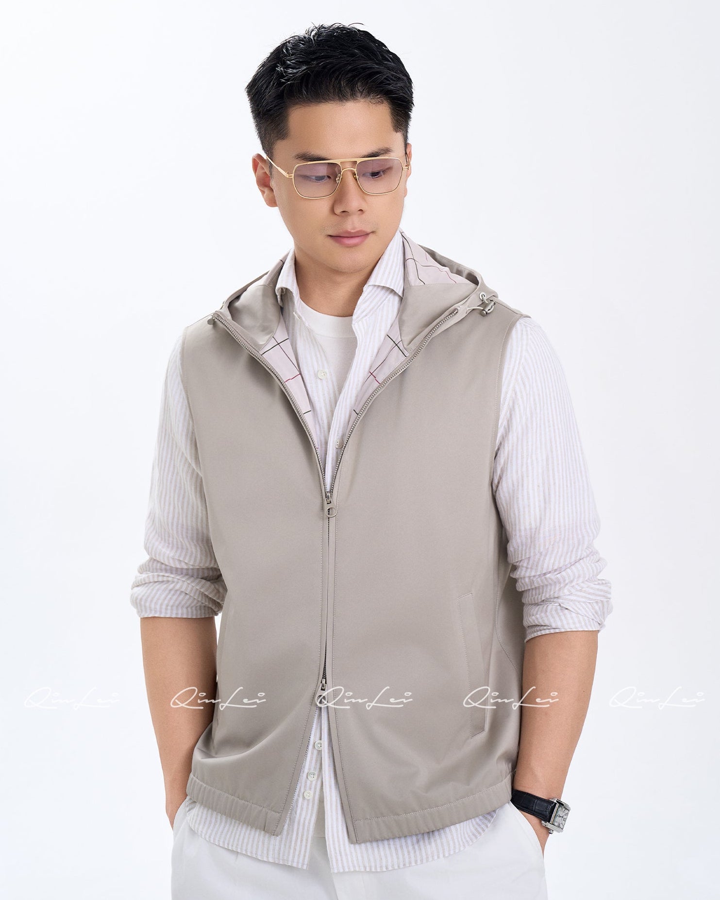 Hooded Silk Vest