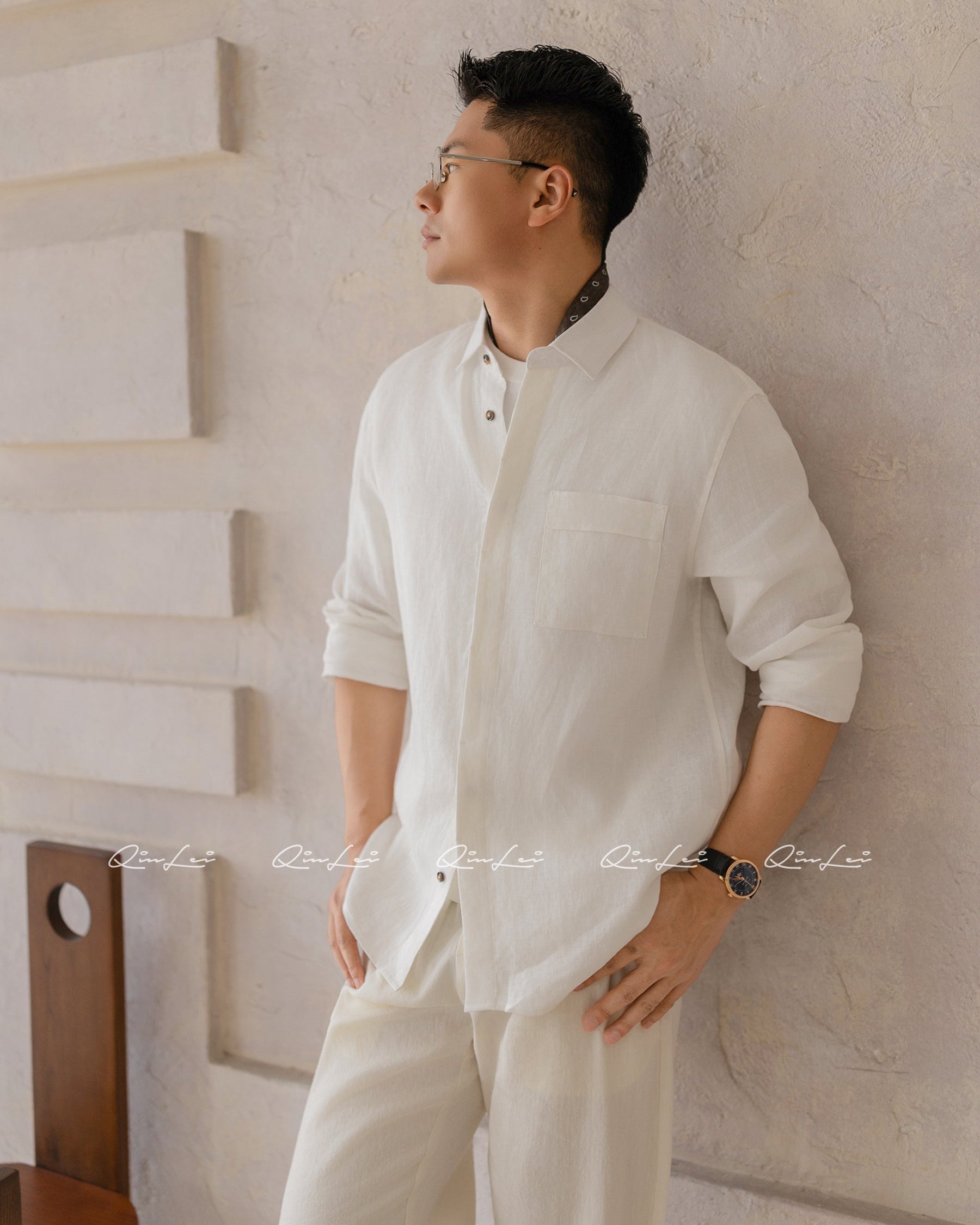 Drop Shoulder Linen Shirt