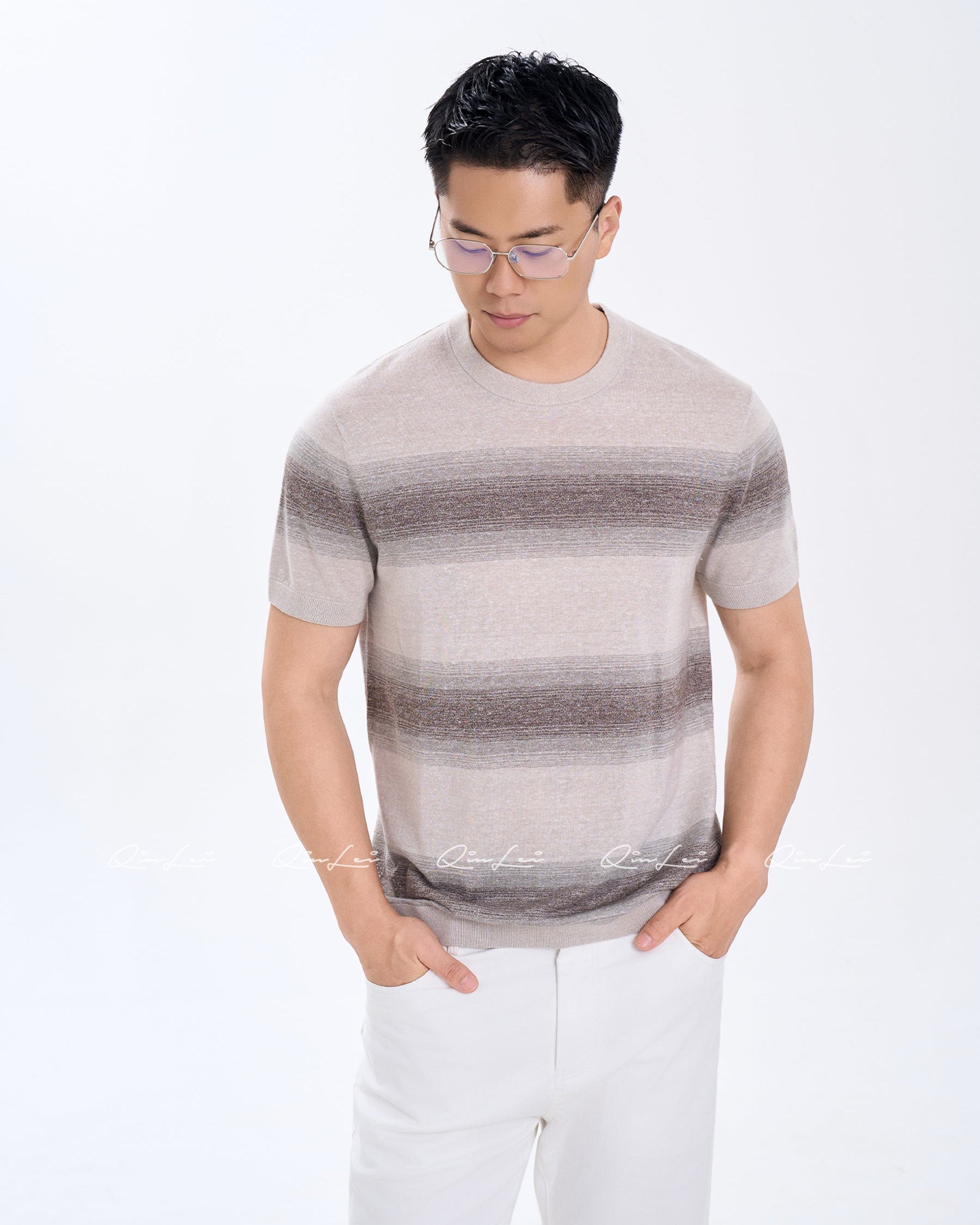 Textured Wool Linen T-Shirt