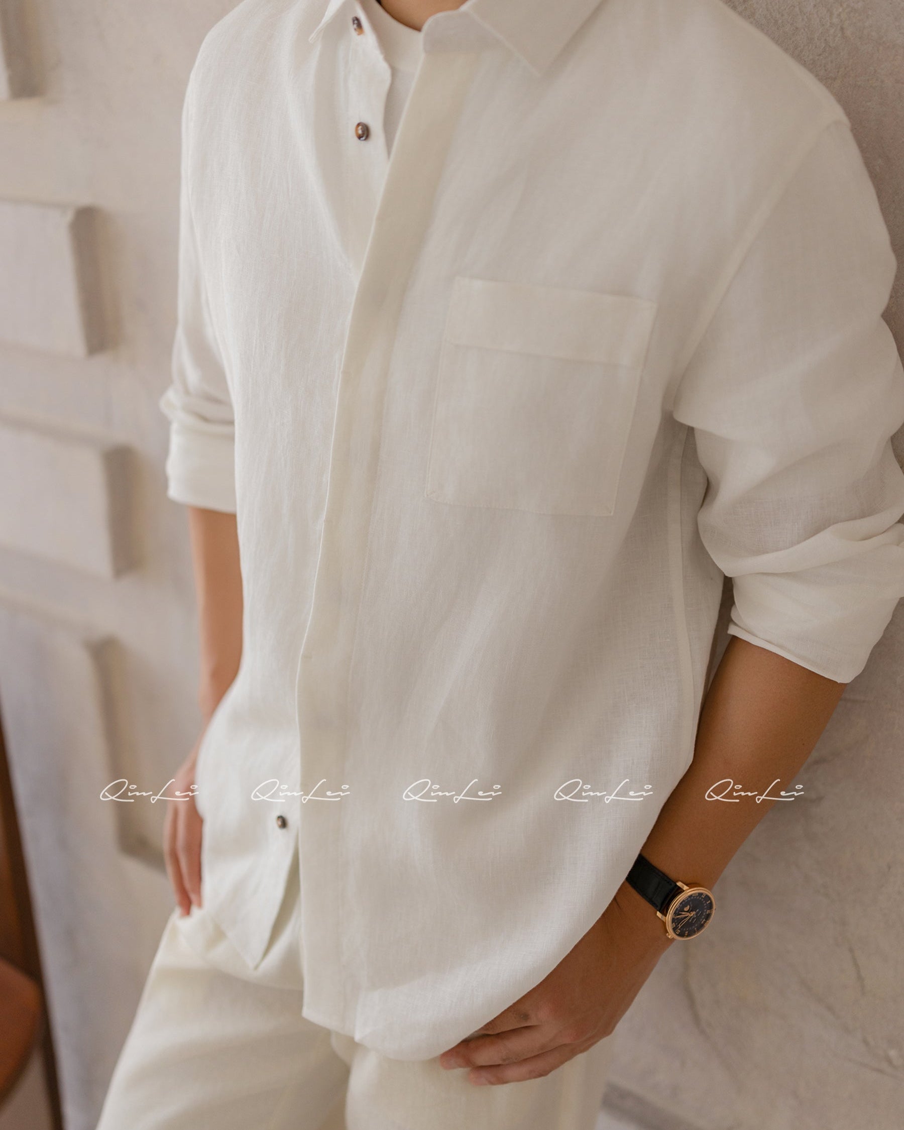Drop Shoulder Linen Shirt