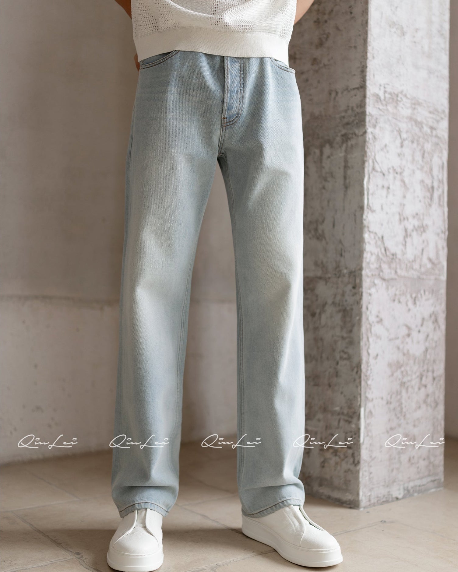 Tapered Cotton Jeans