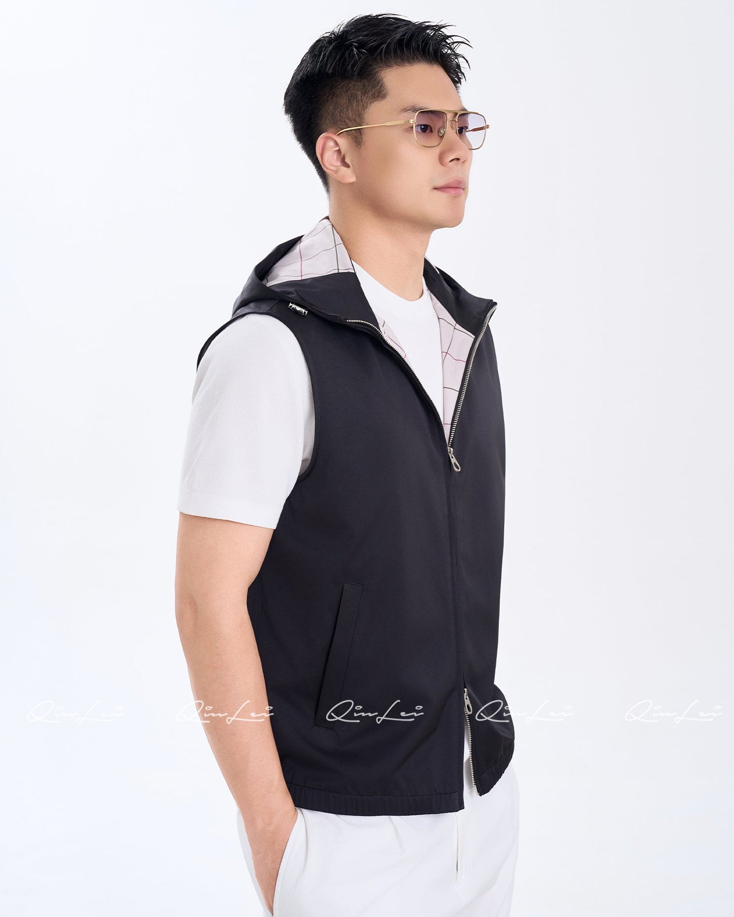 Hooded Silk Vest