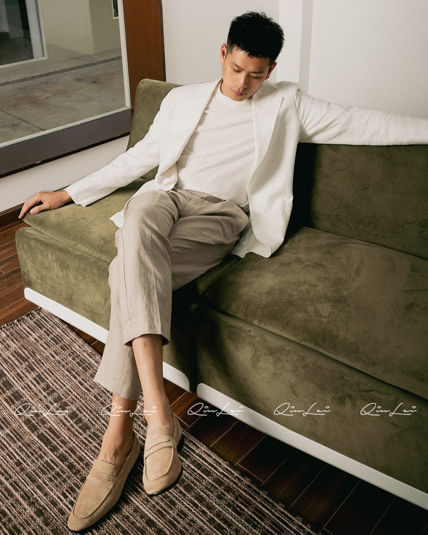 Platinum Linen Suit Set