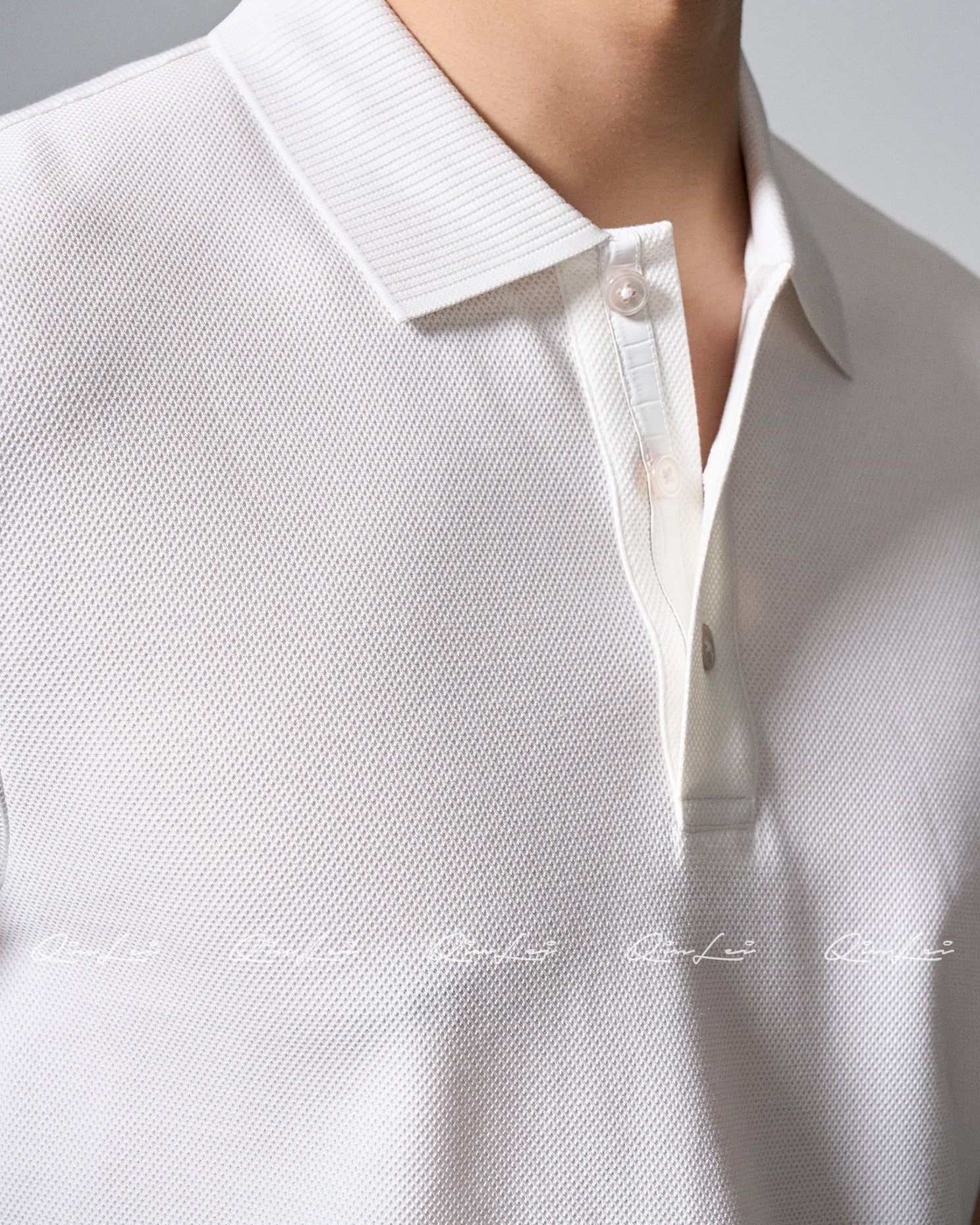 Slit Hem Cotton Polo