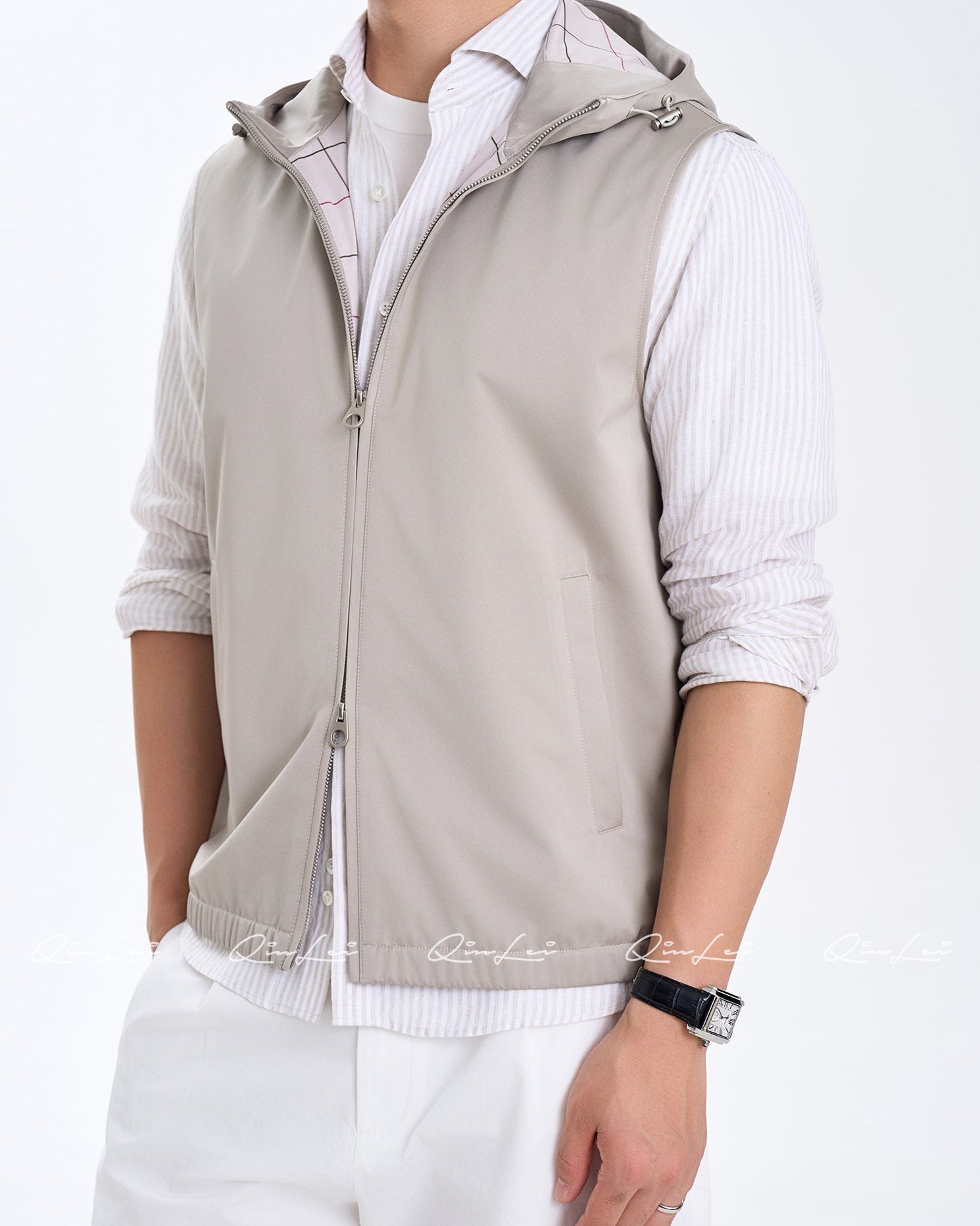Hooded Silk Vest
