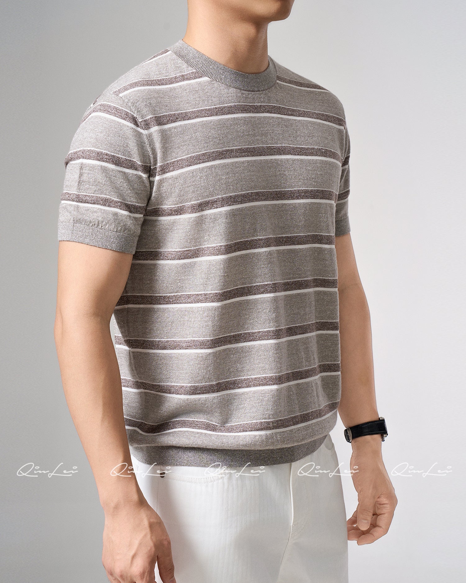 Striped Wool Linen T-Shirt