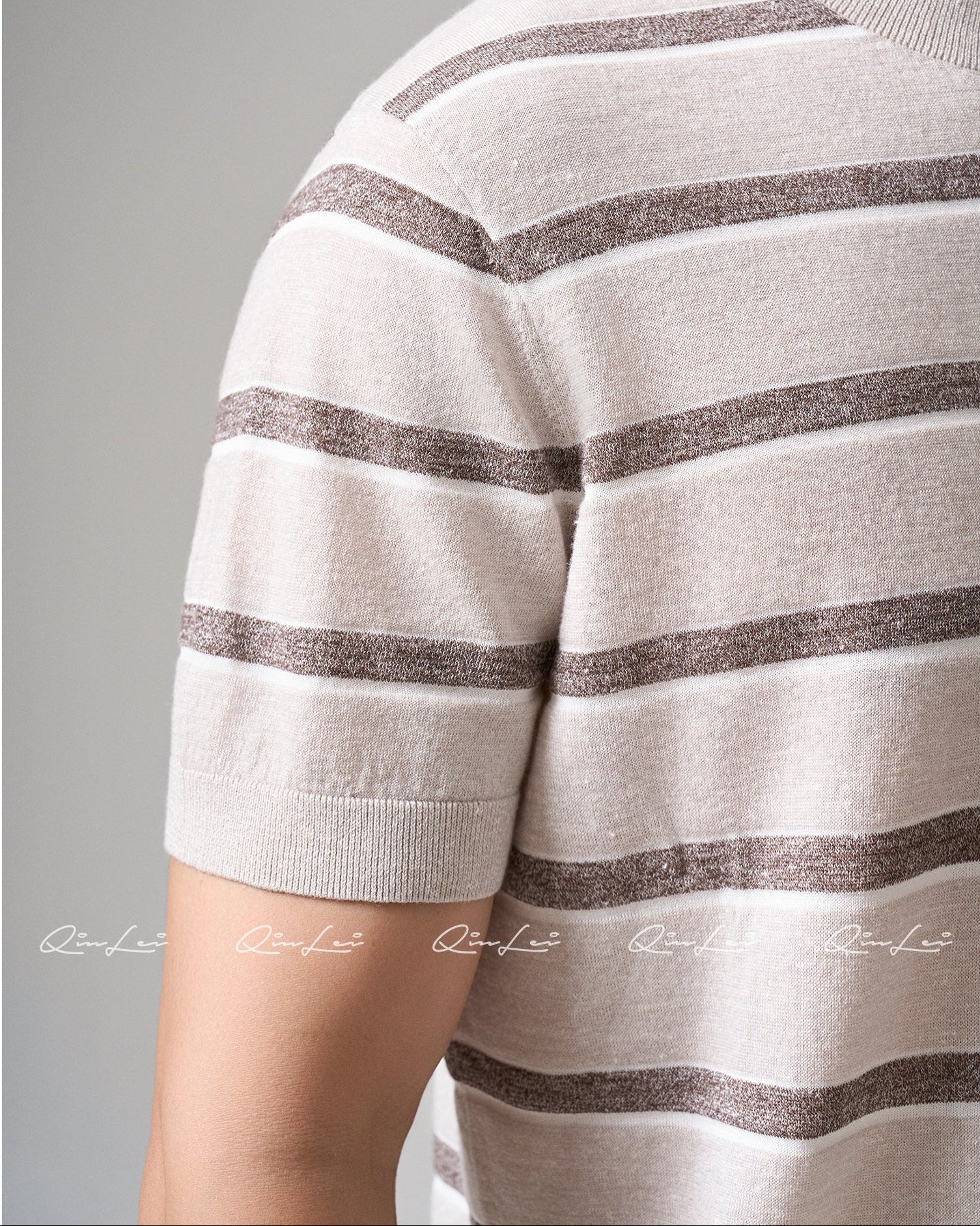 Striped Wool Linen T-Shirt