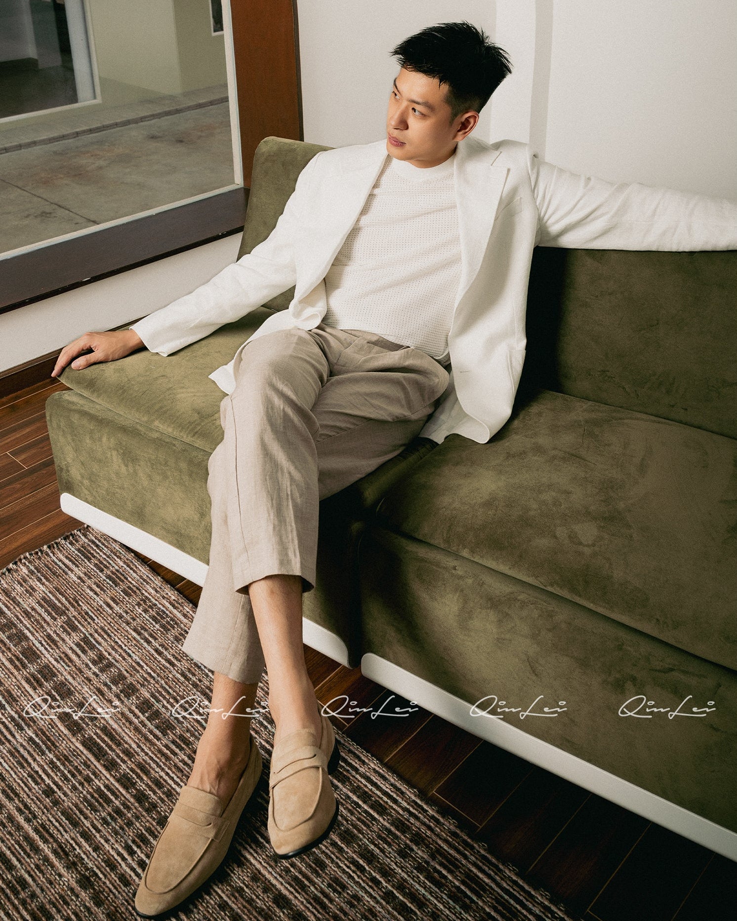 Platinum Linen Suit Set