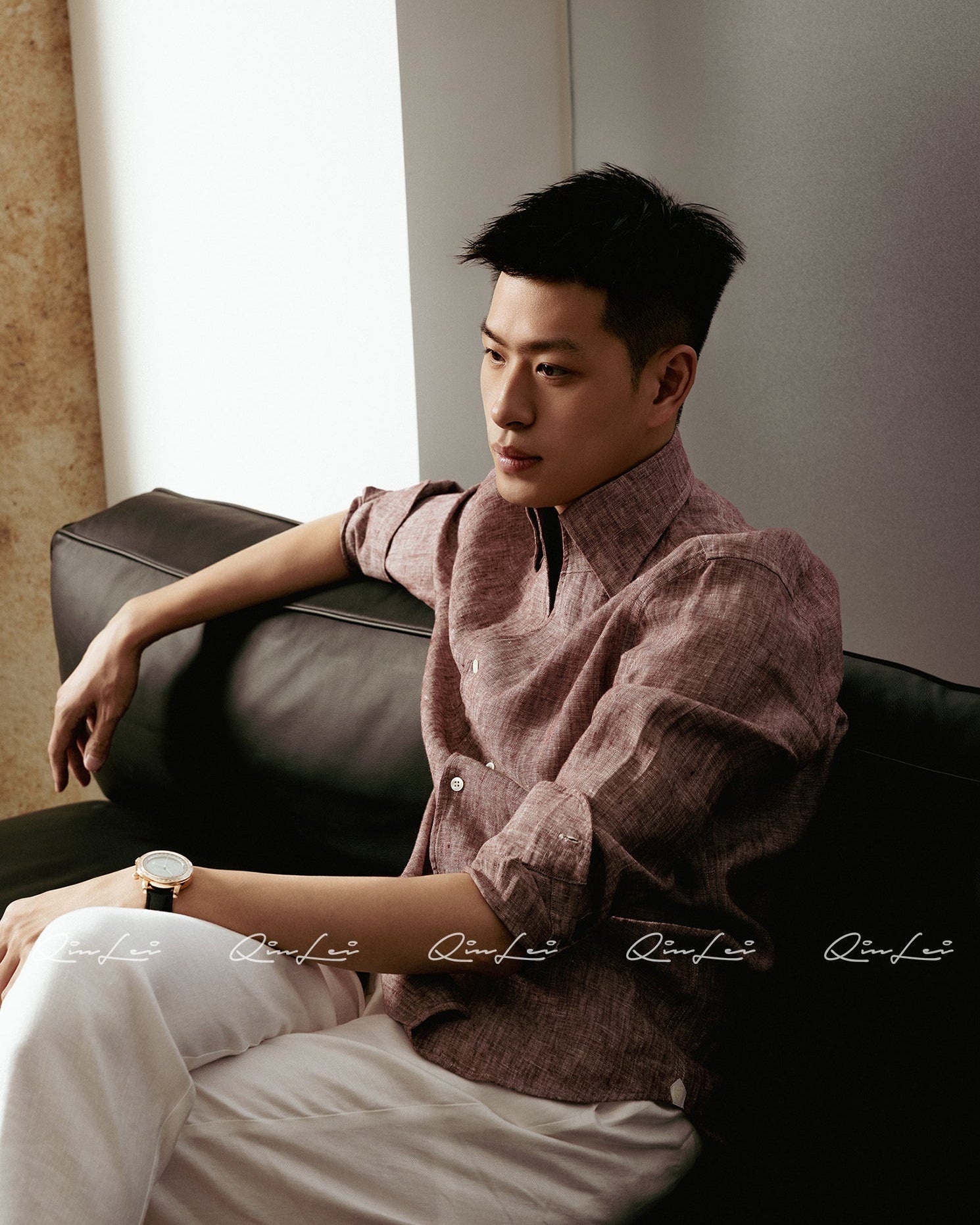 Draped Linen Shirt