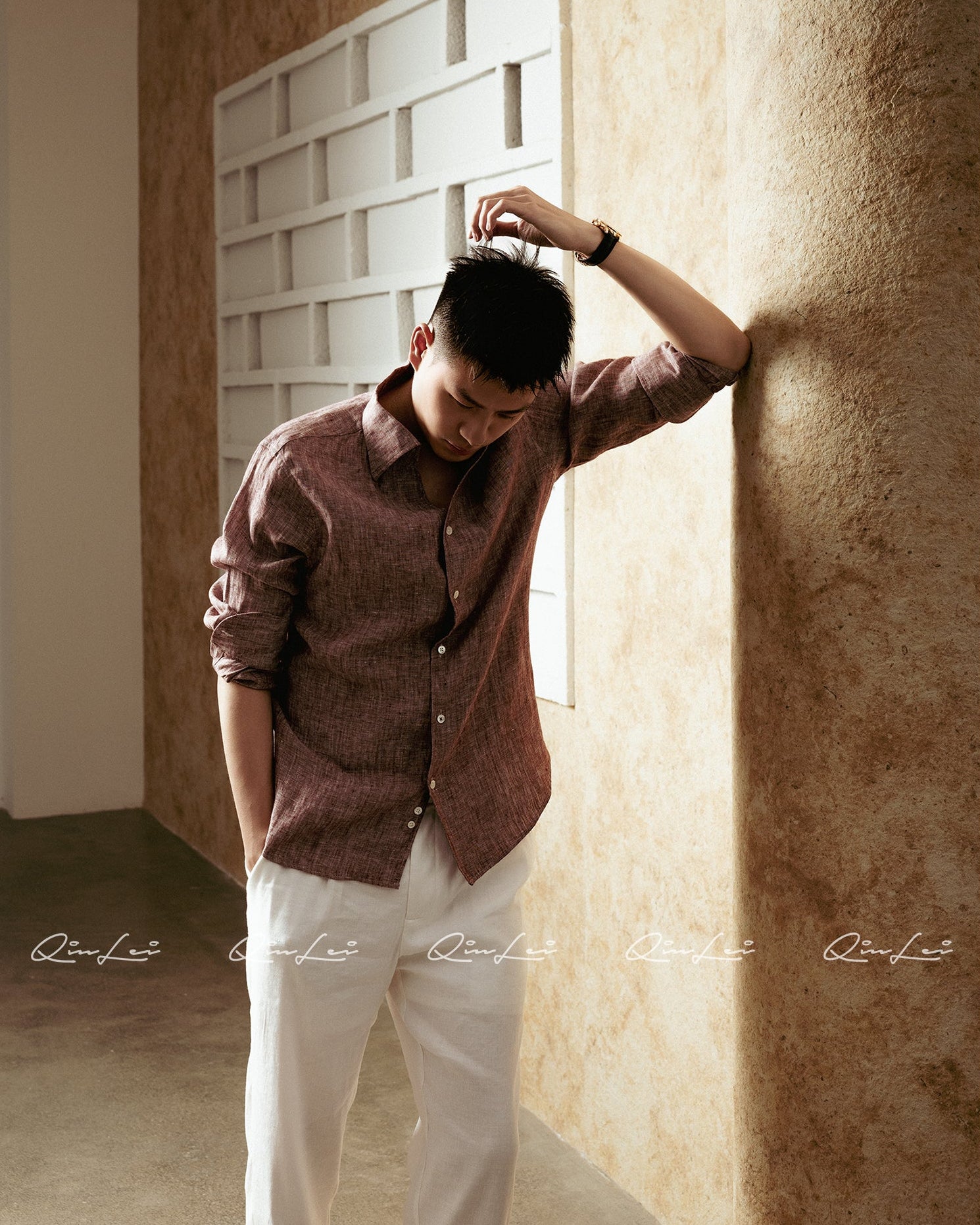 Draped Linen Shirt