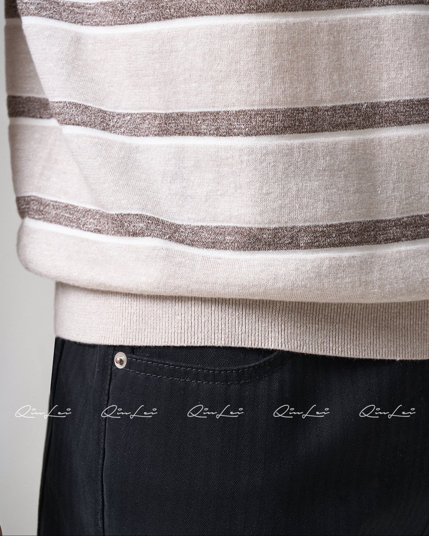 Striped Wool Linen T-Shirt
