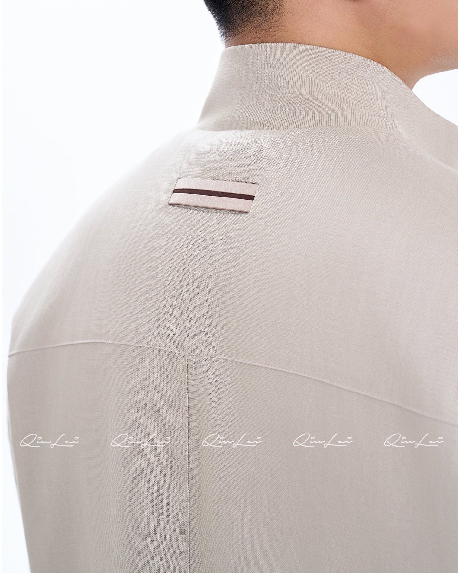 Stand Collar Linen Jacket
