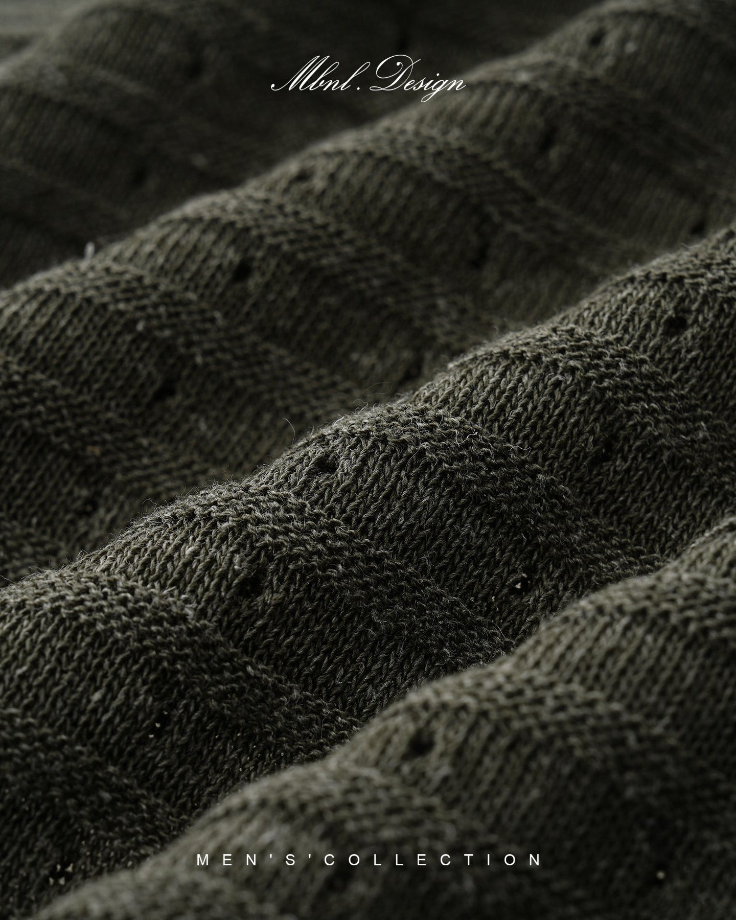 Open Knit Linen Polo T-Shirt