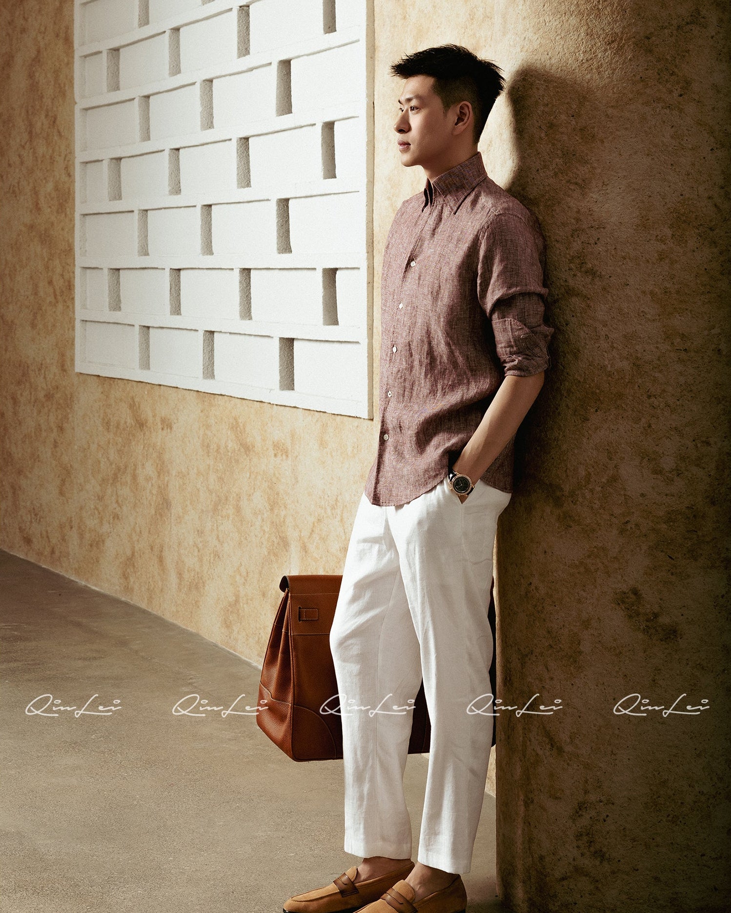 Draped Linen Shirt