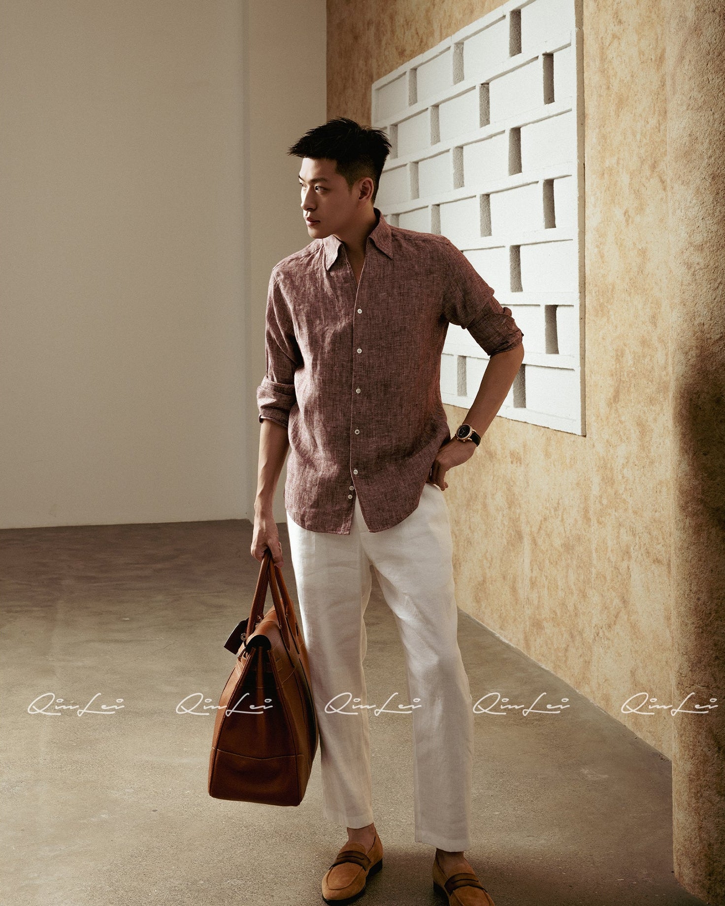 Draped Linen Shirt