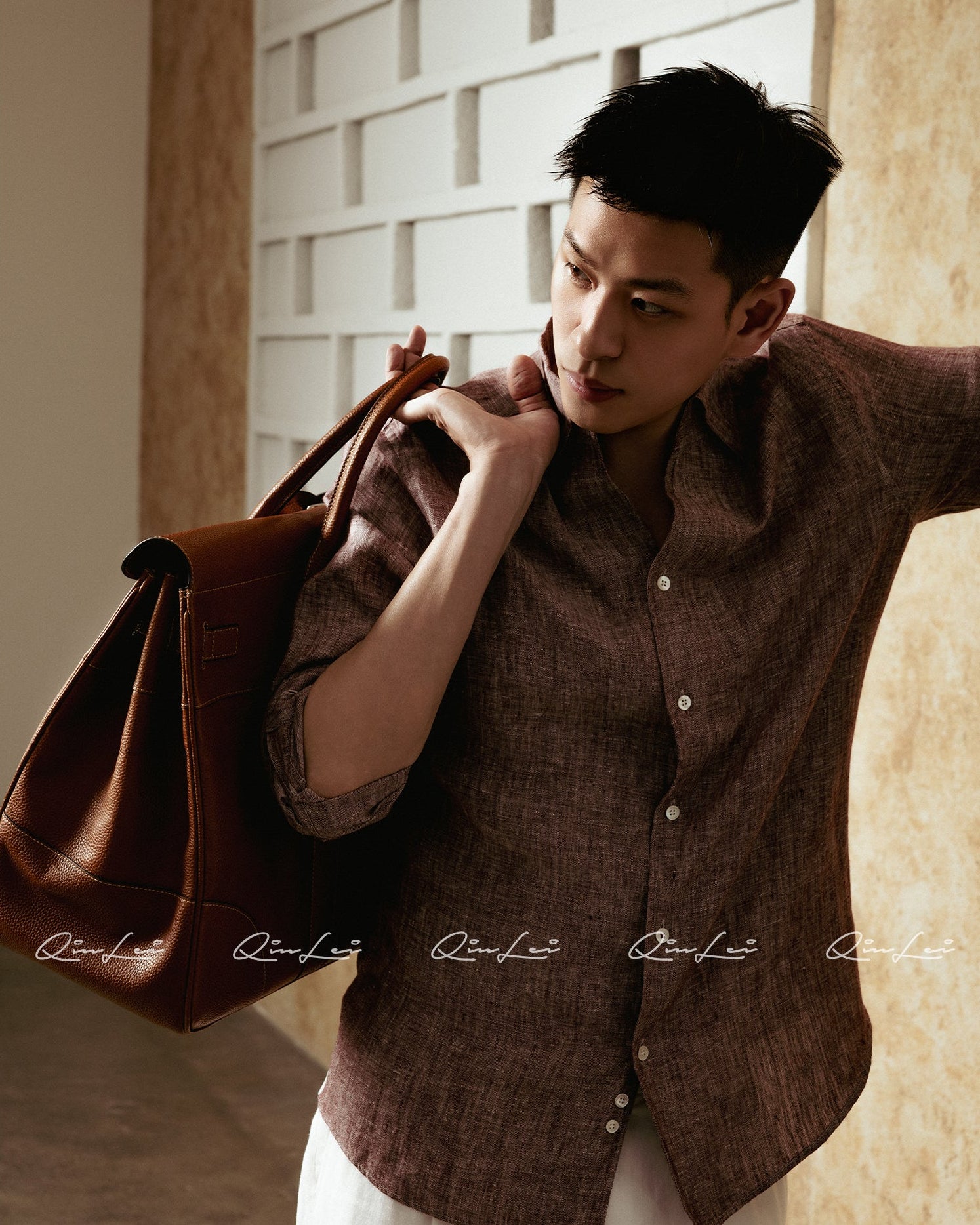 Draped Linen Shirt