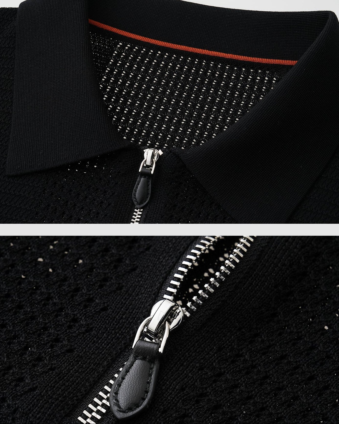 Open Knit Silk Cotton Polo