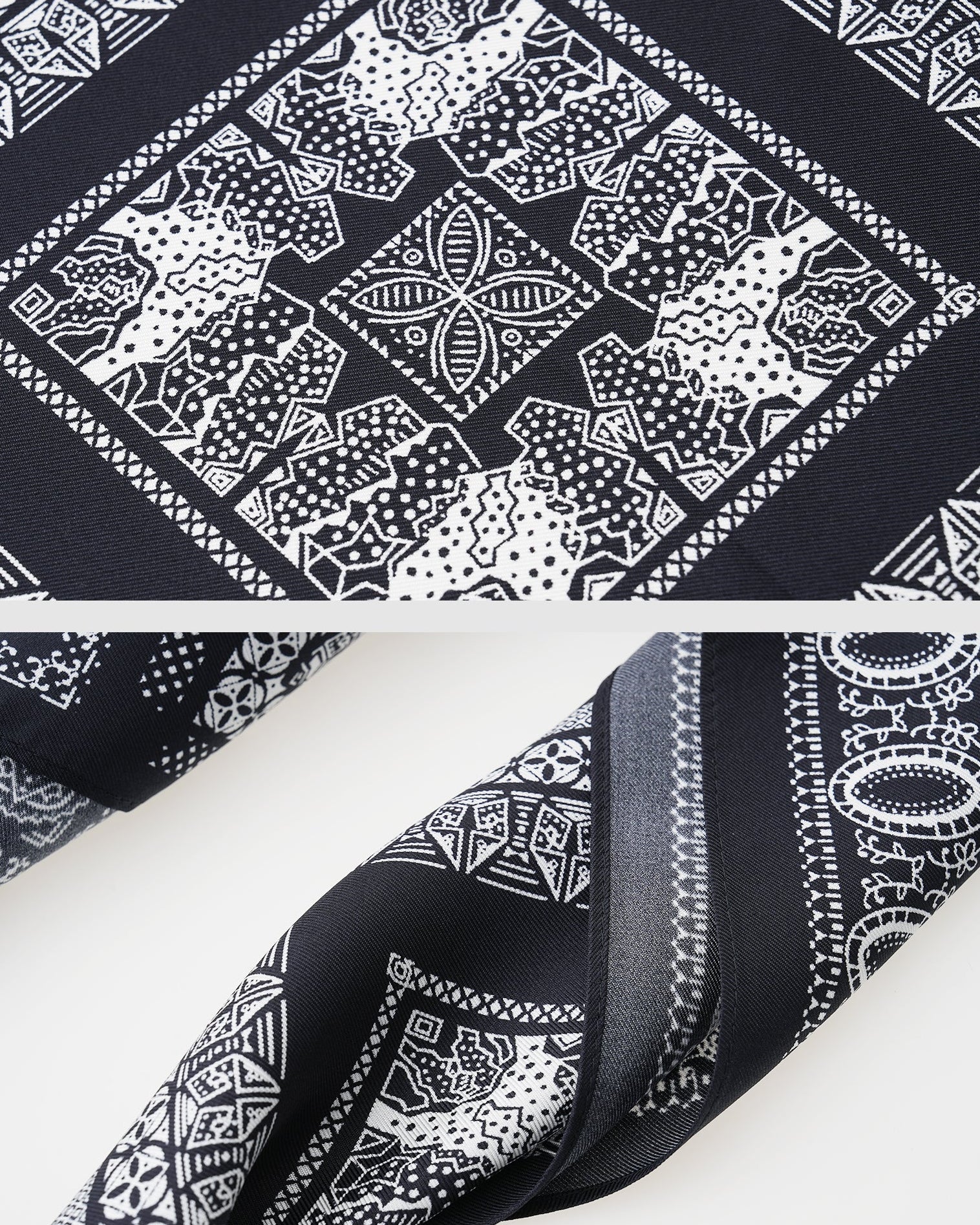 Nine-Grid Silk Scarf