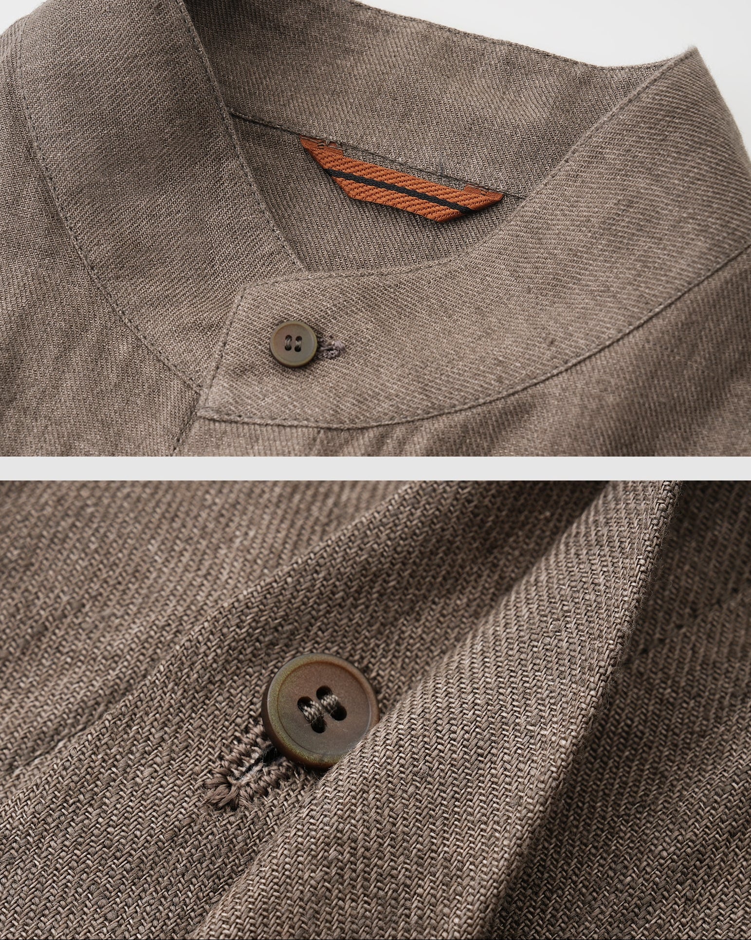 Mandarin Collar Linen Shirt