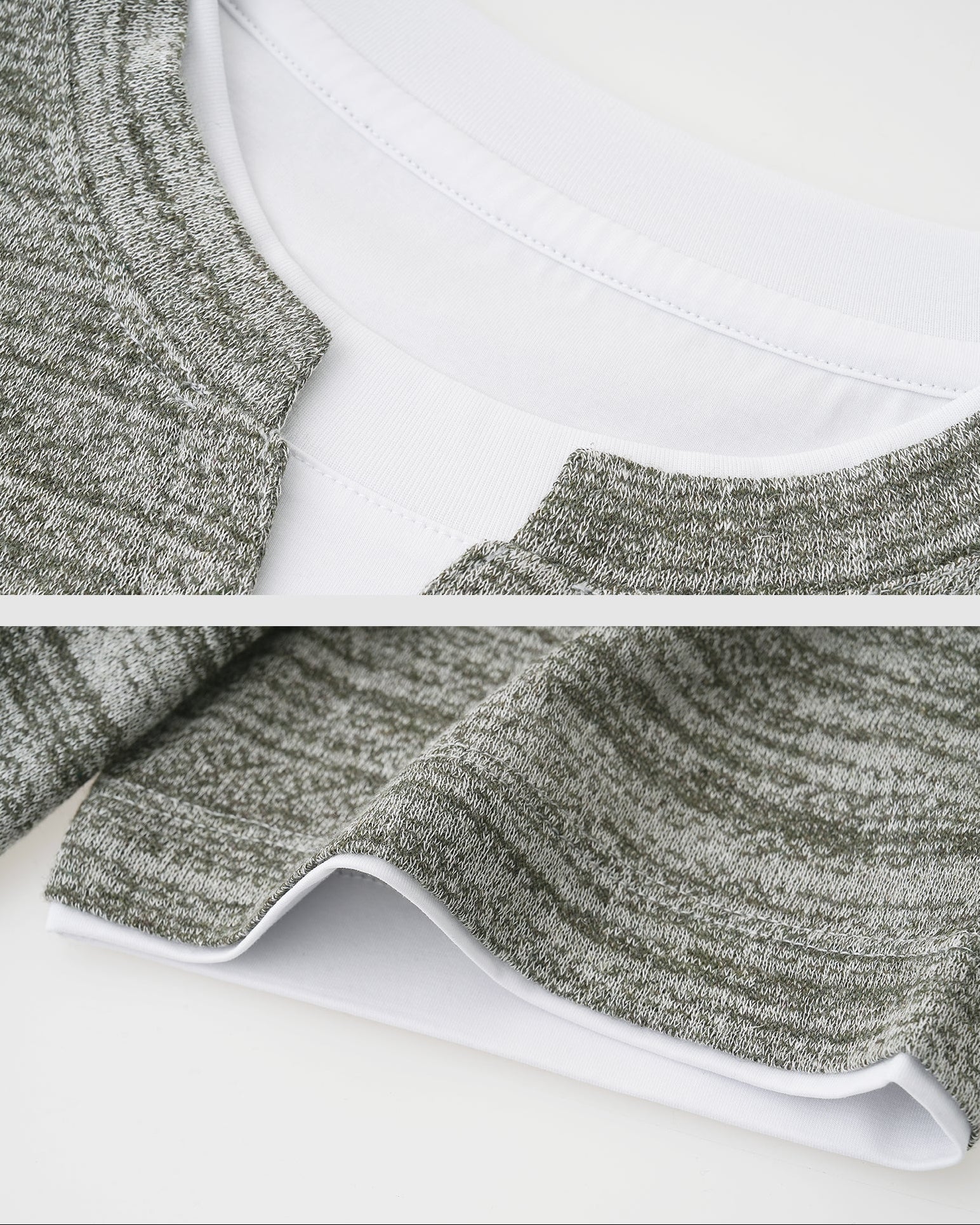 Contrast Layered Linen T-Shirt
