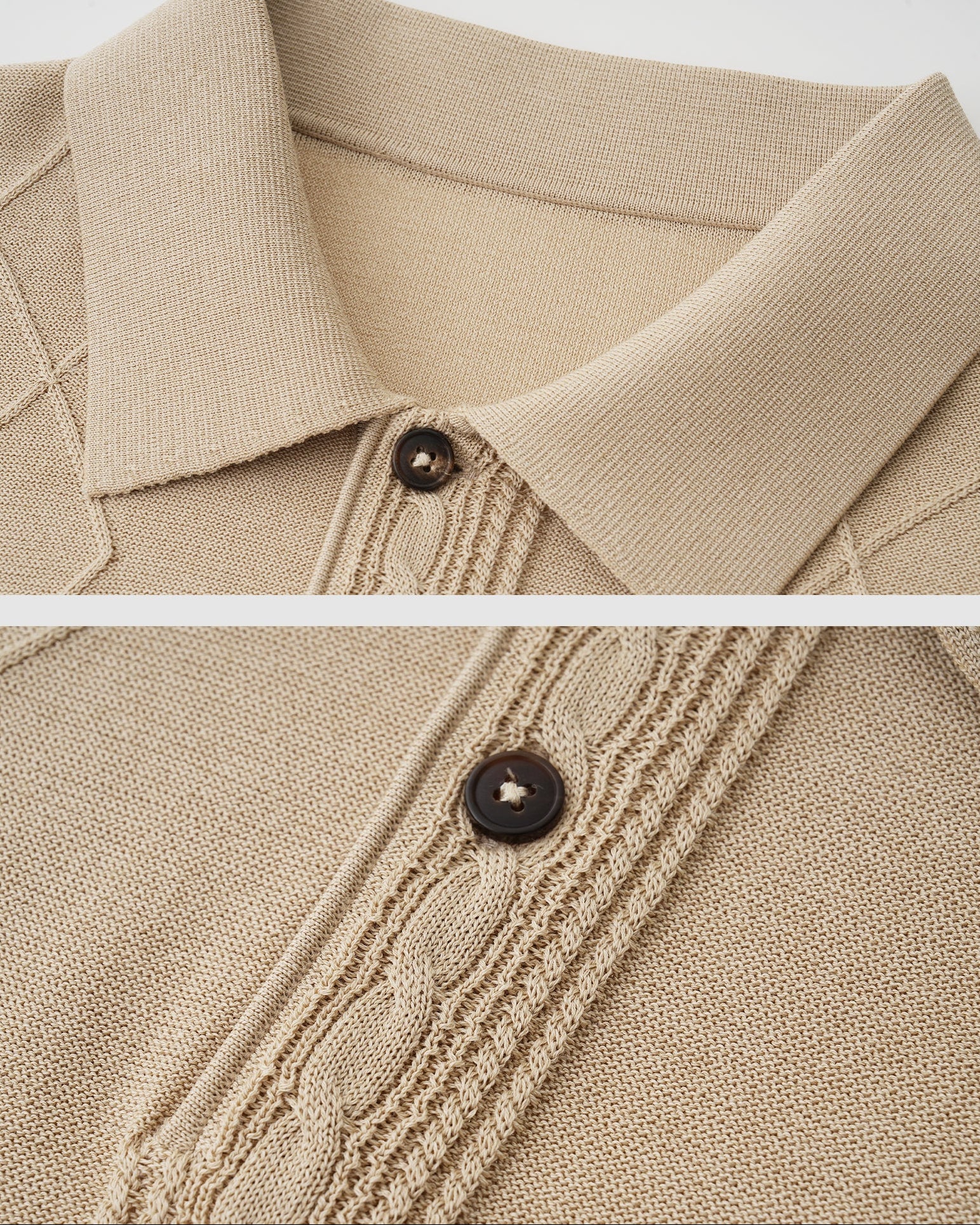 Aran Cotton Knit Polo