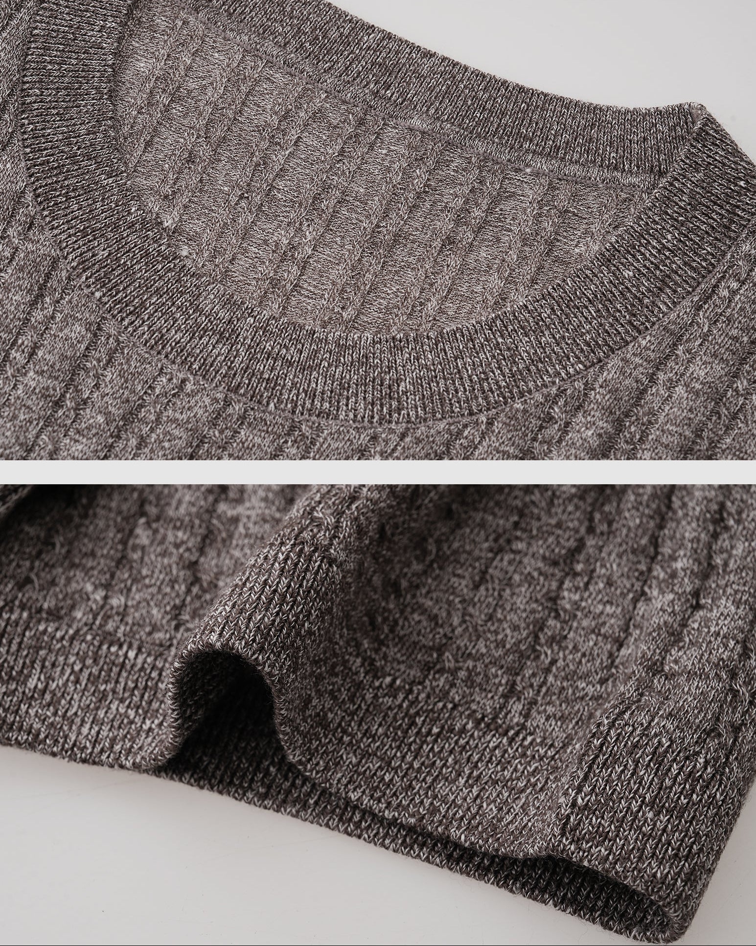 Cable Knit Wool Linen T-Shirt
