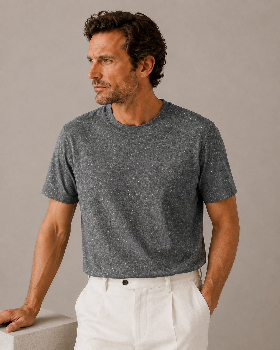 Structured Stretch Cotton Tee