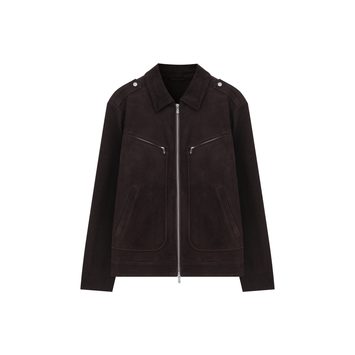 Sheepskin Leather Jacket – Matte Finish with Wool Sleeves