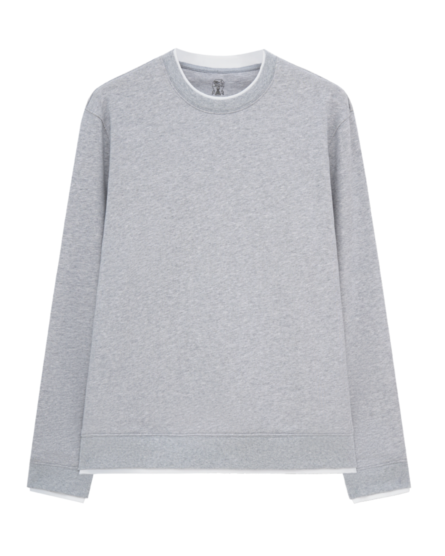 Cotton Double-Layer Crewneck Sweatshirt