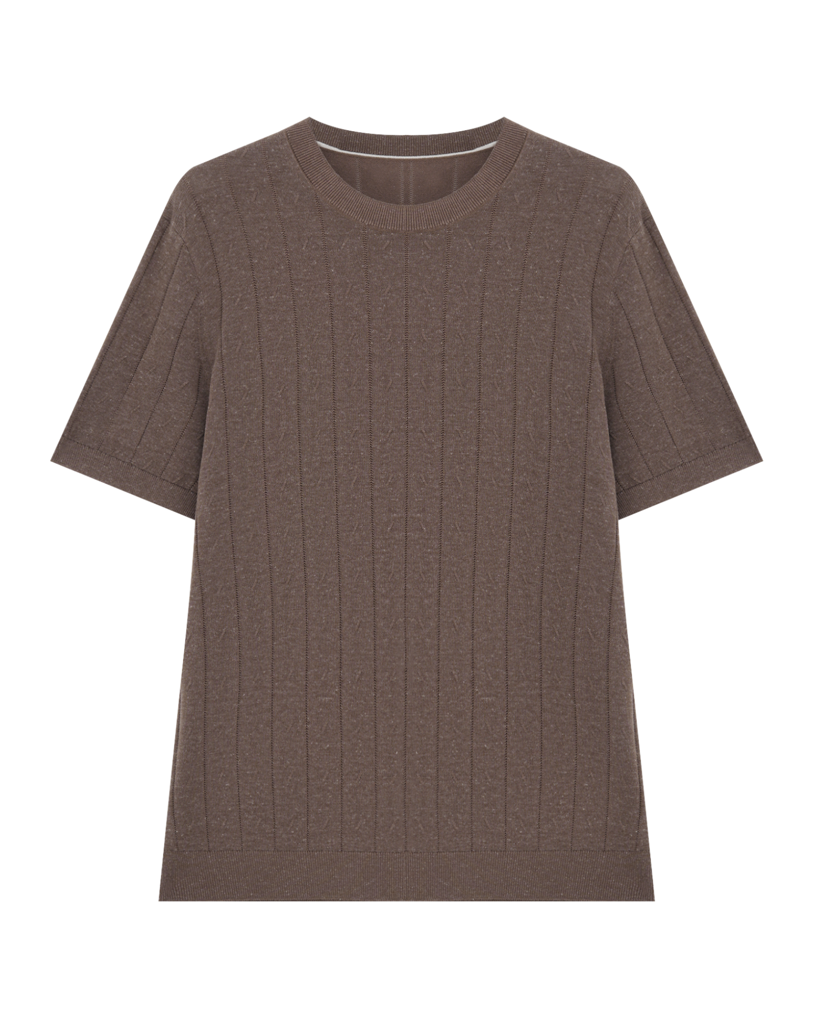 Cable Knit Linen T-Shirt